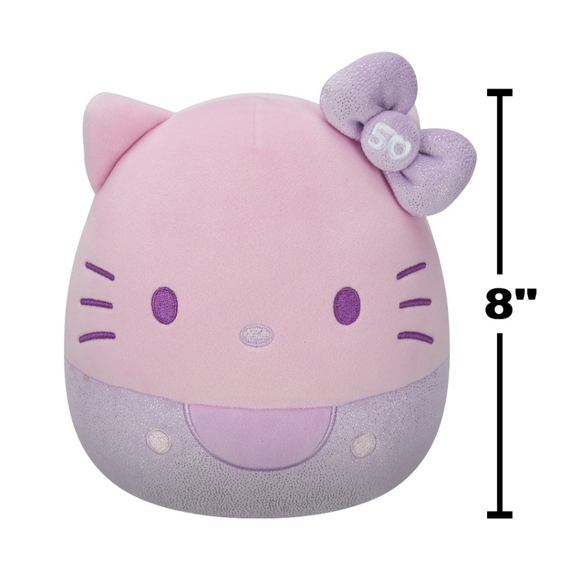 Squishmallows Hello Kitty 8" Monochrome 50th Anniversay Purple Valentine plush - Picture 2 of 4